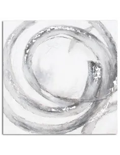 Hill Interiors Galaxy Silver And Grey Hand Painted Canvas 21795