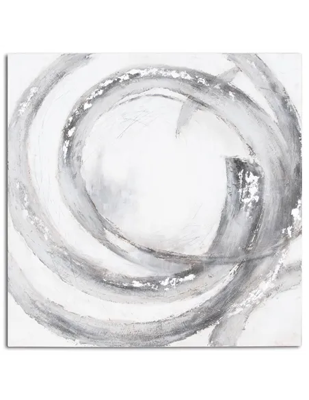 Hill Interiors Galaxy Silver And Grey Hand Painted Canvas 21795