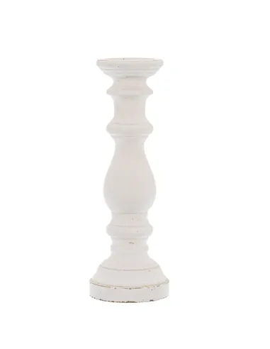 Hill Interiors Matt White Large Ceramic Column Candle Holder 22255