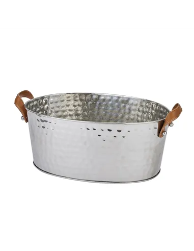 Hill Interiors Silver Large Leather Handled Champagne Cooler 22569