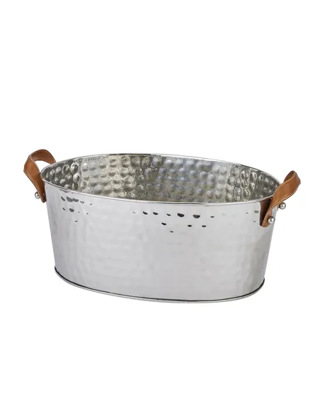 Hill Interiors Silver Large Leather Handled Champagne Cooler 22569
