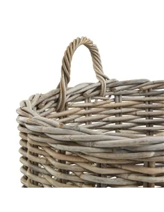 Hill Interiors Set of 3 Kubu Rattan Round Storage Baskets 22928 2