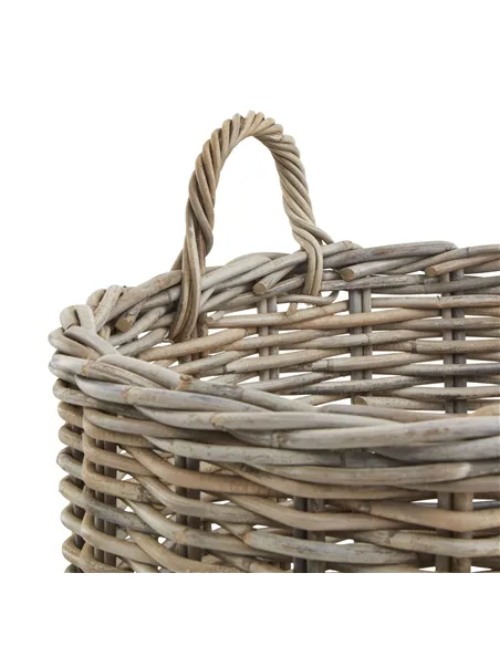 Hill Interiors Set of 3 Kubu Rattan Round Storage Baskets 22928