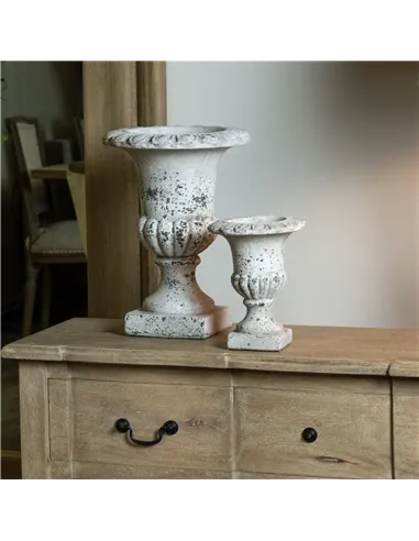 Hill Interiors Large Fluted Stone Ceramic Urn 22985