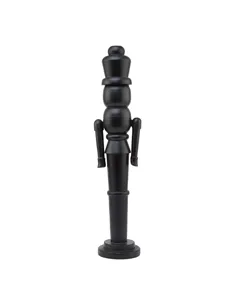 Hill Interiors Minimalist Black Wooden Large Nutcracker Decoration 23516