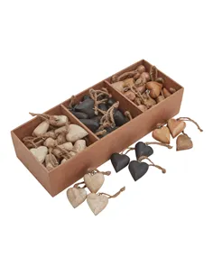 Hill Interiors Pack Of 90 Wooden Heart Hanging Decorations 23528