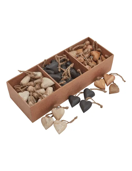 Hill Interiors Pack Of 90 Wooden Heart Hanging Decorations 23528