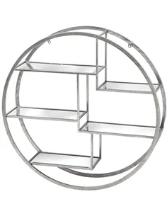 Hill Interiors Large Circular Silver Wall Hanging Multi Shelf 18772