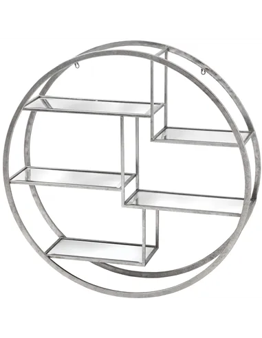 Hill Interiors Large Circular Silver Wall Hanging Multi Shelf 18772