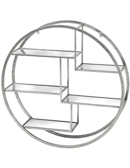 Hill Interiors Large Circular Silver Wall Hanging Multi Shelf 18772