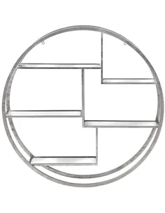 Hill Interiors Large Circular Silver Wall Hanging Multi Shelf 18772 2