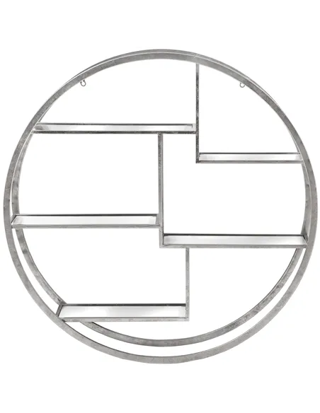 Hill Interiors Large Circular Silver Wall Hanging Multi Shelf 18772