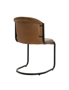 Hill Interiors Billy Leather Curved Dining Chair 23880 2