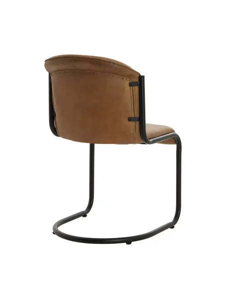 Hill Interiors Billy Leather Curved Dining Chair 23880
