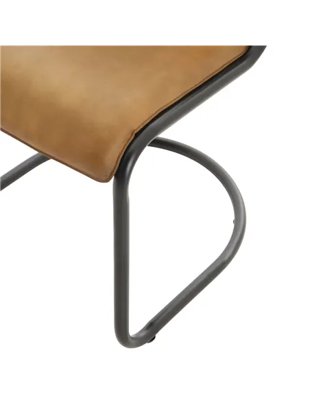 Hill Interiors Billy Leather Curved Dining Chair 23880