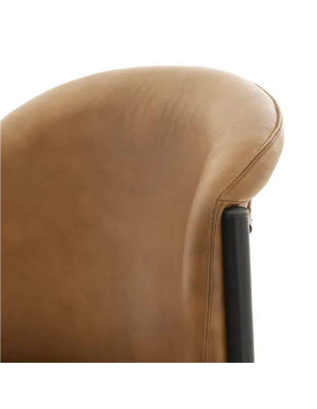 Hill Interiors Billy Leather Curved Dining Chair 23880