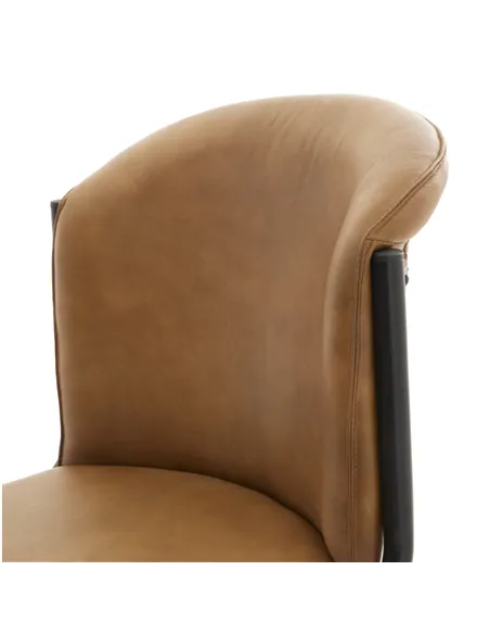 Hill Interiors Billy Leather Curved Dining Chair 23880