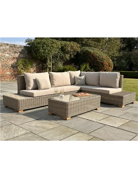 Hill Interiors Capri Collection Outdoor Large Corner And Coffee Table Set 23913