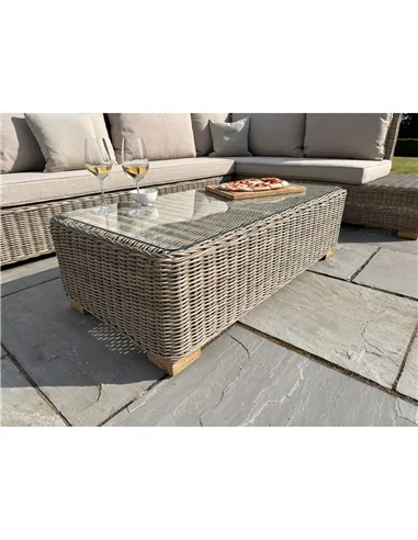 Hill Interiors Capri Collection Outdoor Large Corner And Coffee Table Set 23913