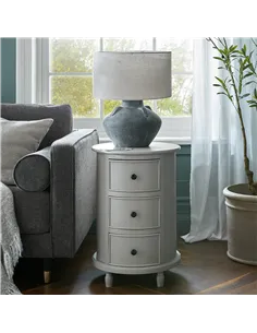 Hill Interiors The Camden Collection 3 Drawer Round Side Table 23952 2