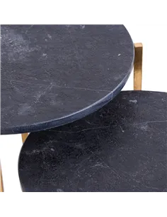Hill Interiors Set Of 2 Gold And Black Marble Tables 20802 2