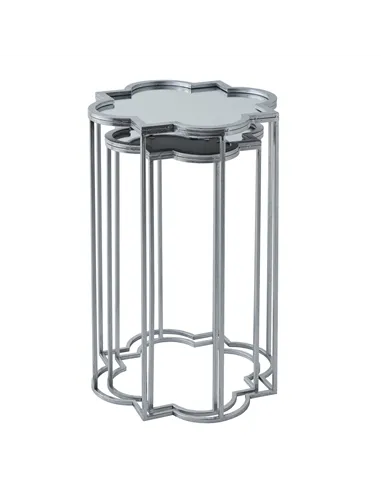 Hill Interiors Quarter Foil Mirrored Set Of Two Side Tables 21468