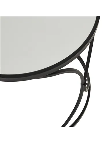 Hill Interiors Concaved Set Of Two Black Mirrored Side Tables 22487
