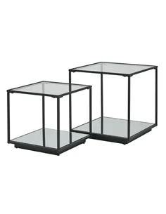 Hill Interiors Lennox Black Framed Set Of 2 Side Tables 23958