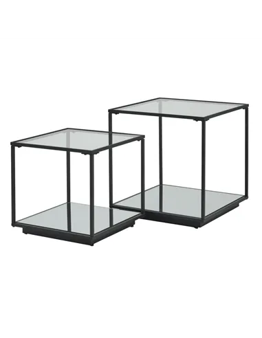 Hill Interiors Lennox Black Framed Set Of 2 Side Tables 23958