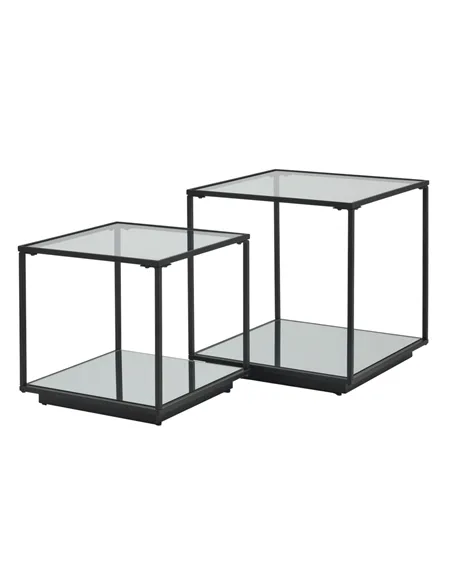 Hill Interiors Lennox Black Framed Set Of 2 Side Tables 23958