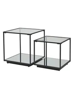 Hill Interiors Lennox Black Framed Set Of 2 Side Tables 23958 2