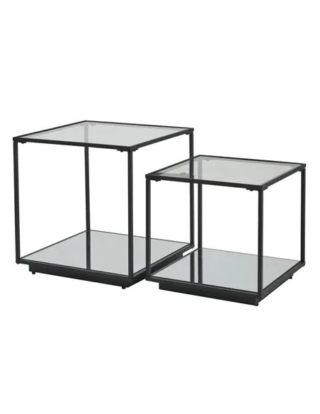 Hill Interiors Lennox Black Framed Set Of 2 Side Tables 23958