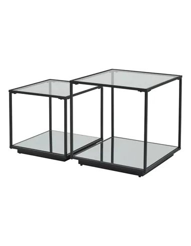 Hill Interiors Lennox Black Framed Set Of 2 Side Tables 23958