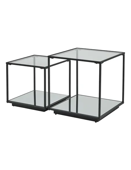 Hill Interiors Lennox Black Framed Set Of 2 Side Tables 23958