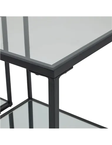 Hill Interiors Lennox Black Framed Set Of 2 Side Tables 23958