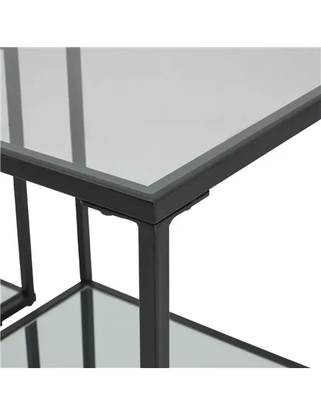 Hill Interiors Lennox Black Framed Set Of 2 Side Tables 23958