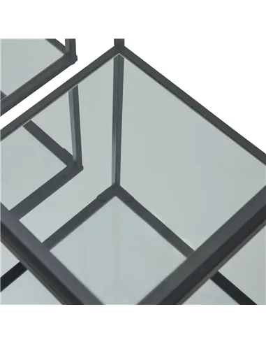 Hill Interiors Lennox Black Framed Set Of 2 Side Tables 23958