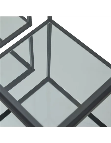 Hill Interiors Lennox Black Framed Set Of 2 Side Tables 23958