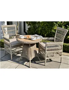 Hill Interiors Amalfi Collection Outdoor Bistro Table With Wood Top 23905 2