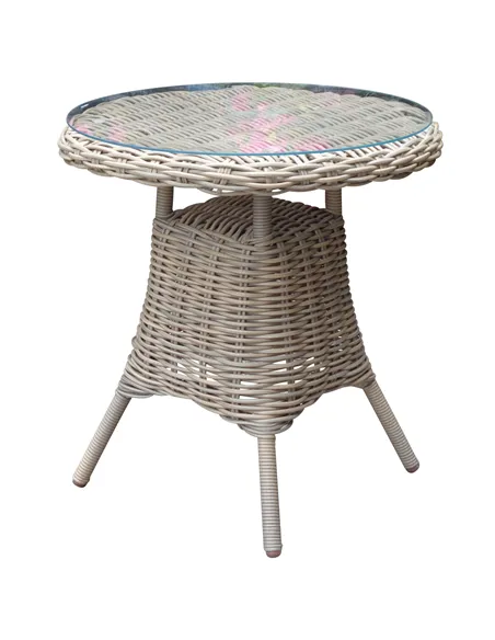Hill Interiors Amalfi Collection Outdoor Bistro Table With Glass Top 23906