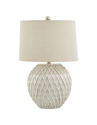 Hill Interiors Lattice Ceramic Table Lamp With Linen Shade 23056