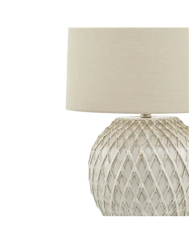Hill Interiors Lattice Ceramic Table Lamp With Linen Shade 23056