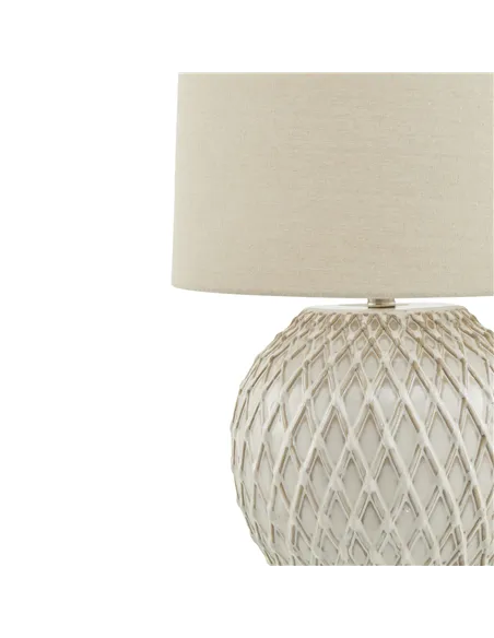 Hill Interiors Lattice Ceramic Table Lamp With Linen Shade 23056