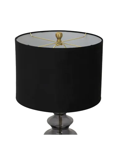 Hill Interiors Luxton Glass Urn Lamp With Black Velvet Shade 23977