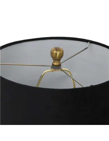 Hill Interiors Luxton Glass Ribbed Lamp With Black Velvet Shade 23979