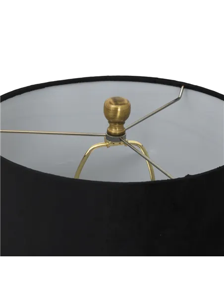 Hill Interiors Luxton Glass Ribbed Lamp With Black Velvet Shade 23979