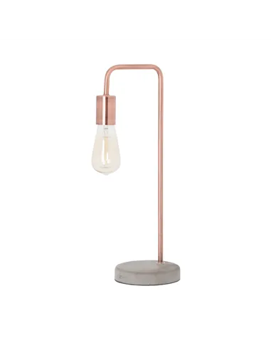 Hill Interiors Copper Industrial Lamp With Stone Base 19503