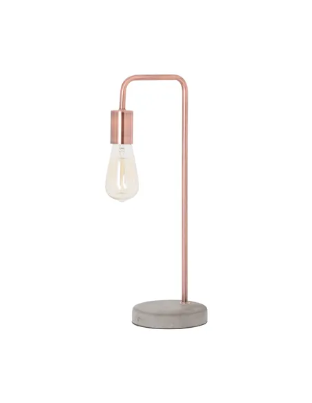 Hill Interiors Copper Industrial Lamp With Stone Base 19503