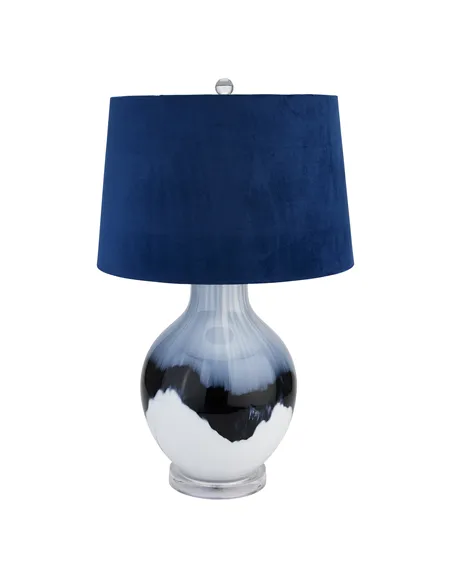 Hill Interiors Ice Shadows Table Lamp With Navy Blue Lampshade 22644