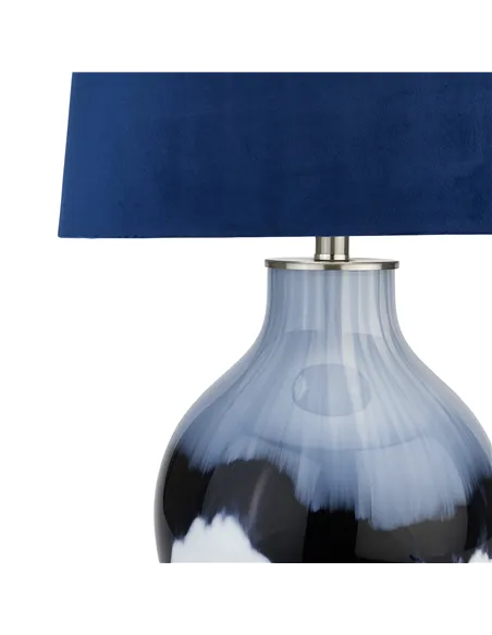 Hill Interiors Ice Shadows Table Lamp With Navy Blue Lampshade 22644